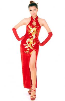 Adorable Red Qipao Dress