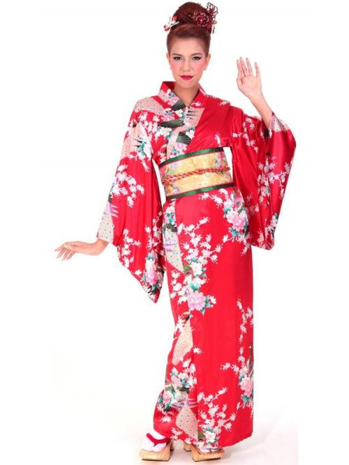 Red Kimono Dress - Kimonos & Yukatas - aFashion