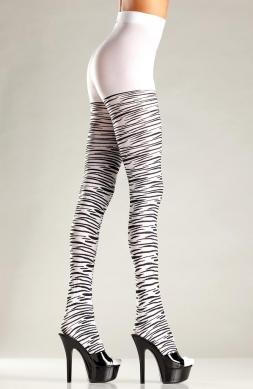 Opaque Zebra print pantyhose