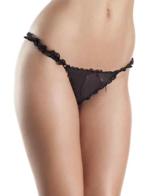 Low rise ruffled mesh