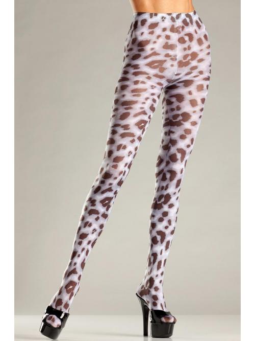 Sheer animal print pantyhose