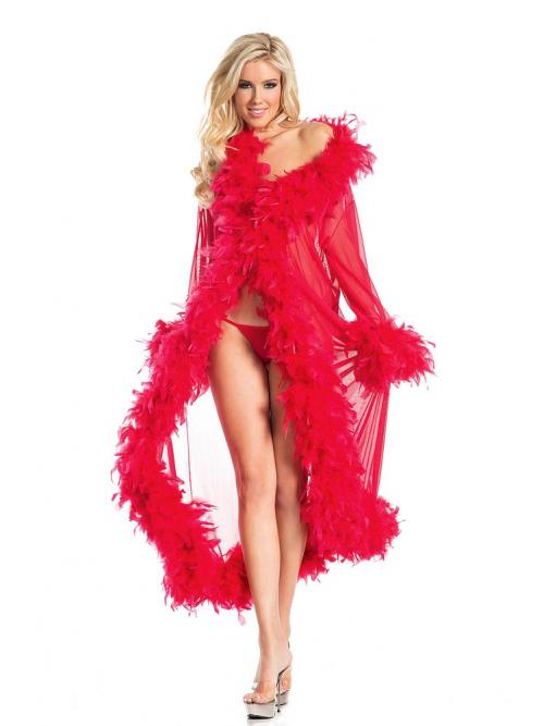 Sheer Red Glamour Robe